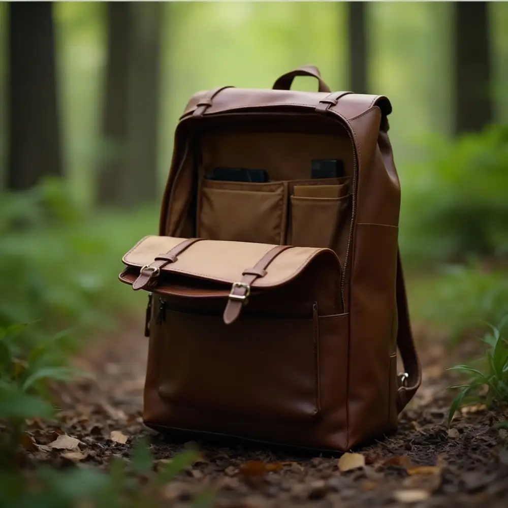 جلسة تصوير حقيبة ظهر في الغابة | تصوير منتجات احترافي