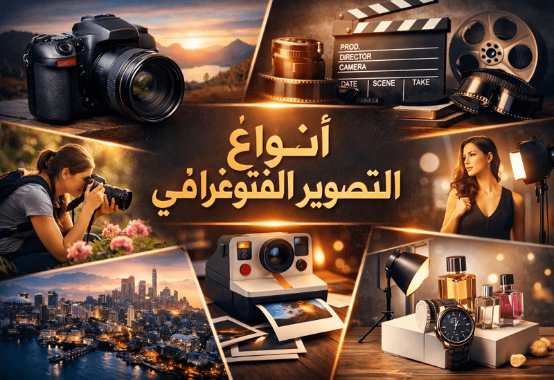 أنواع التصوير الفوتوغرافي – دليلك الشامل لفهم جميع أساليب التصوير الحديثة